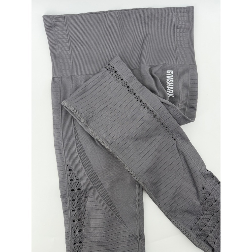 Gymshark Energy+ Seamless Leggings Grey High Waisted Eyelet Detail Small